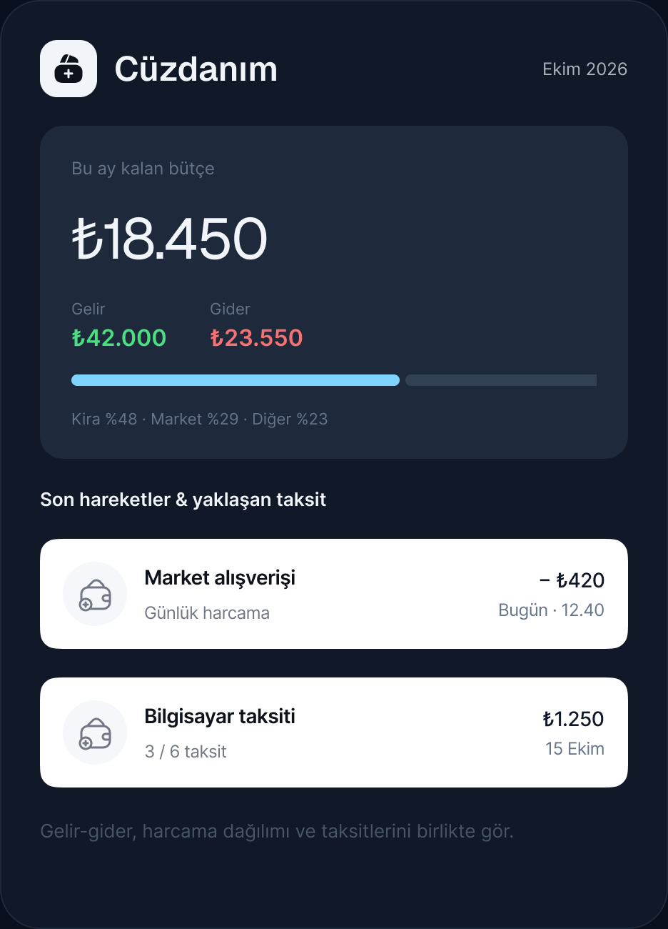 Cüzdanım önizlemesi
